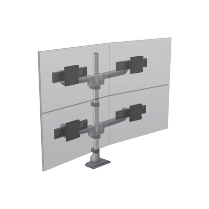 HAT E5 Two over Two Static Pole Monitor Arm Silver