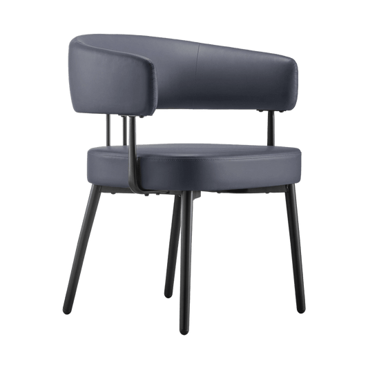 Hera Visitor Chair French Navy PU - Office Furniture Company
