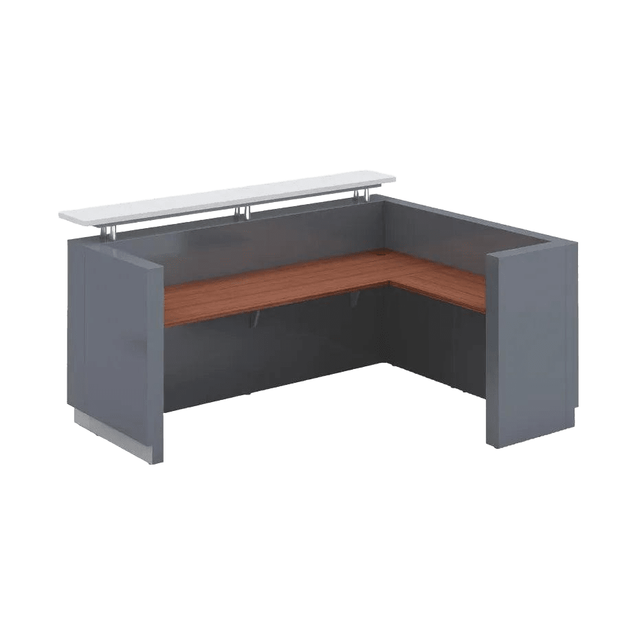 Hugo Reception Counter in Grey 1800W Matte White No Return - Office Furniture Company