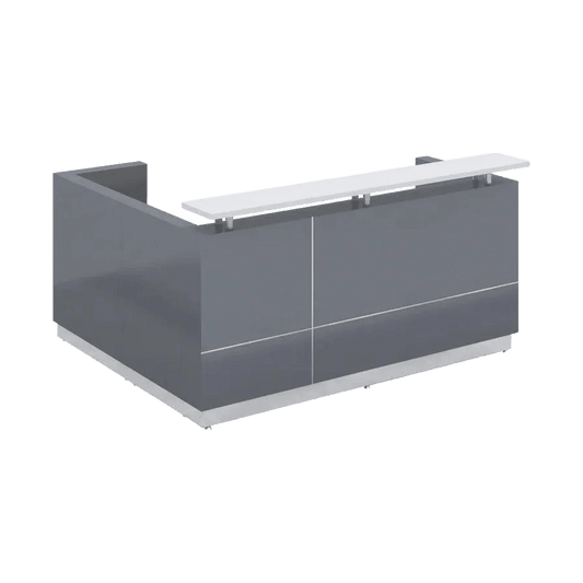 Hugo Reception Counter in Grey 1800W Matte White No Return - Office Furniture Company
