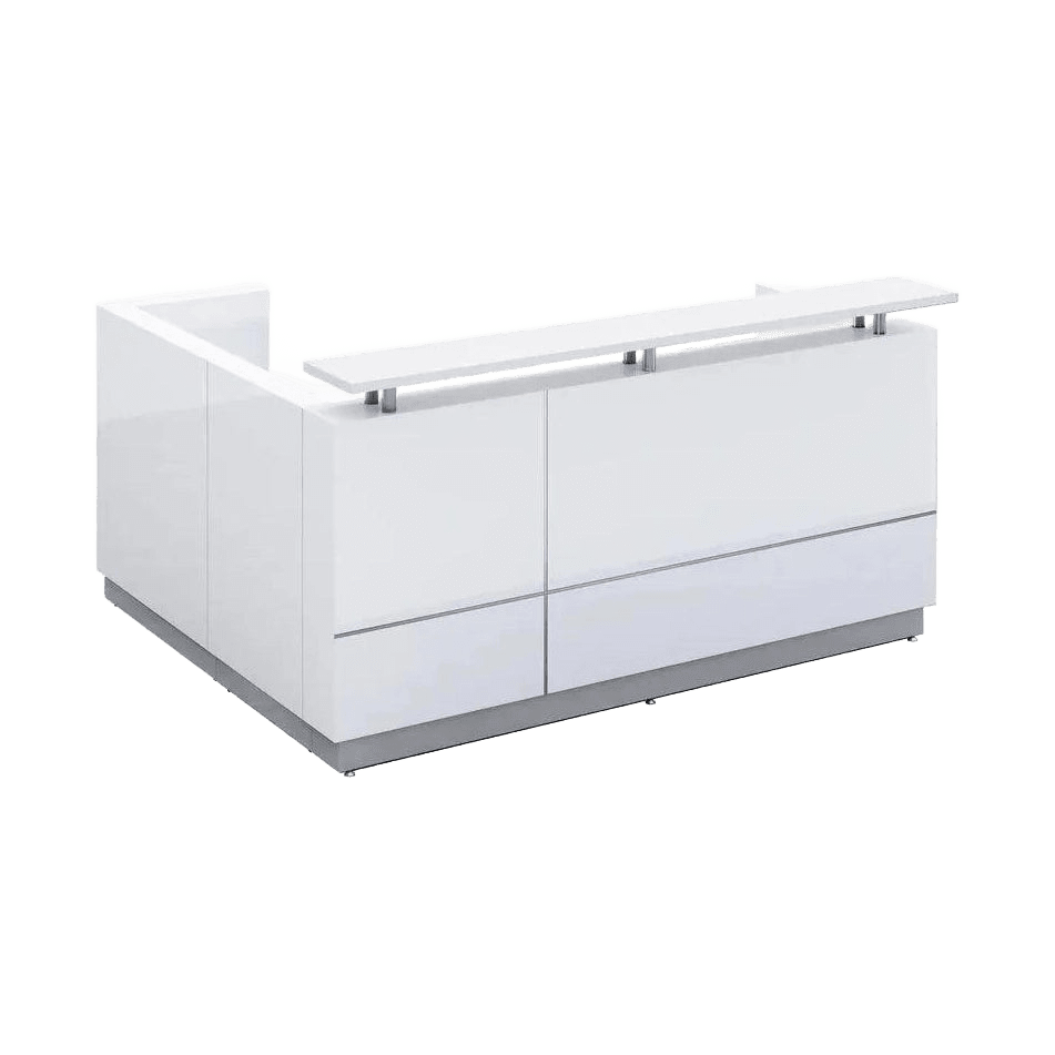 Hugo Reception Counter in White 1500 W No Return - Office Furniture Company