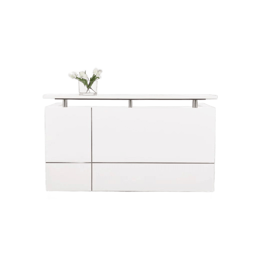 Hugo Reception Counter in White 1500 W No Return - Office Furniture Company