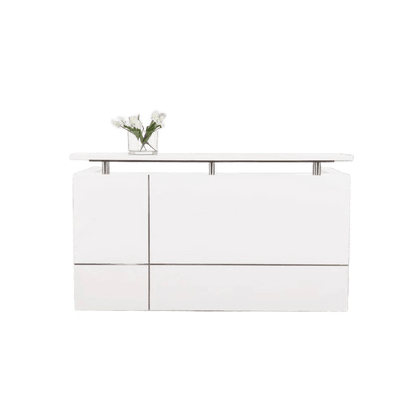 Hugo Reception Counter in White 1500 W No Return - Office Furniture Company