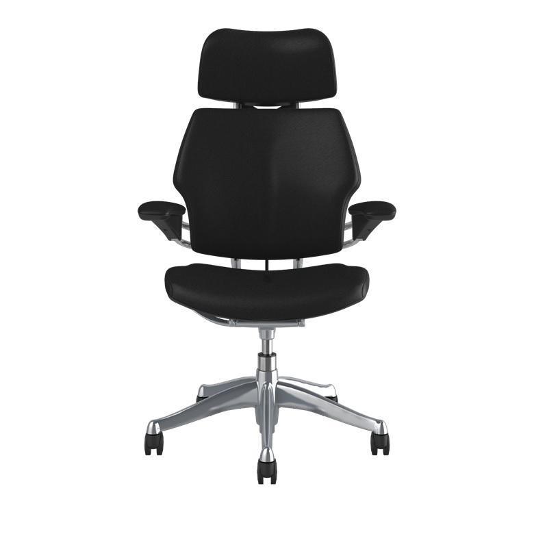 Humanscale Freedom Task Chair with Headrest in Black Leather - Office Furniture Company 