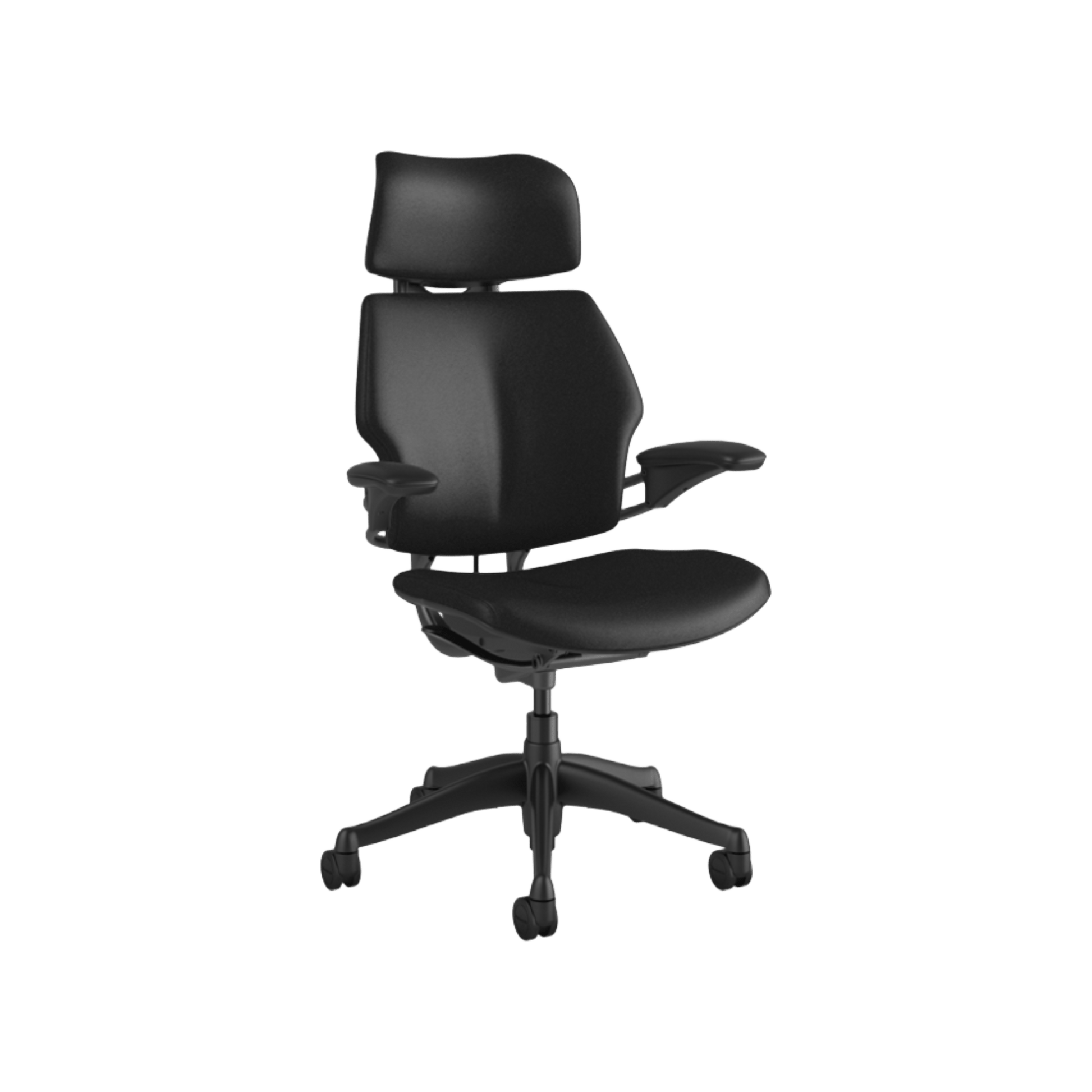 Humanscale Freedom Task Chair with Headrest in Black Leather Graphite
