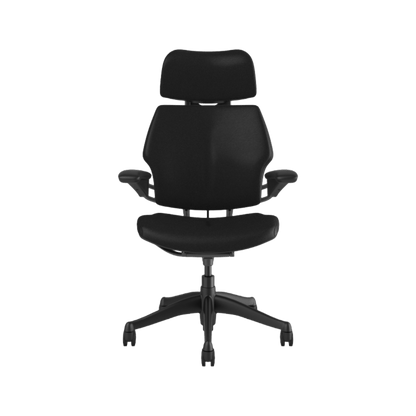 Humanscale Freedom Task Chair with Headrest in Black Leather Graphite