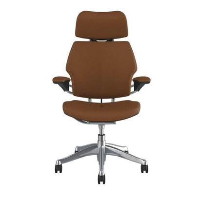 Humanscale Freedom Task Chair with Headrest in Tan Leather - Office Furniture Company 