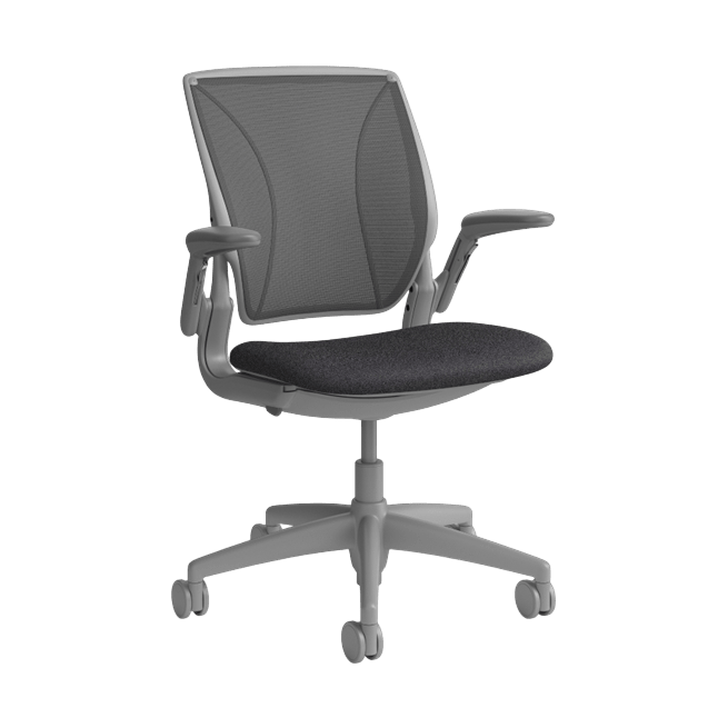 Humanscale World Ergonomic Chair with Mesh Back in Grey Adjustable Arms