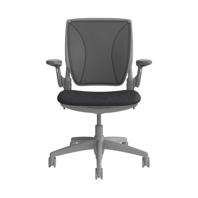 Humanscale World Ergonomic Chair with Mesh Back in Grey Adjustable Arms