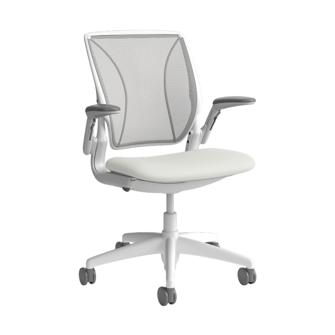Humanscale World Ergonomic Chair with Mesh Back in White Adjustable Arms