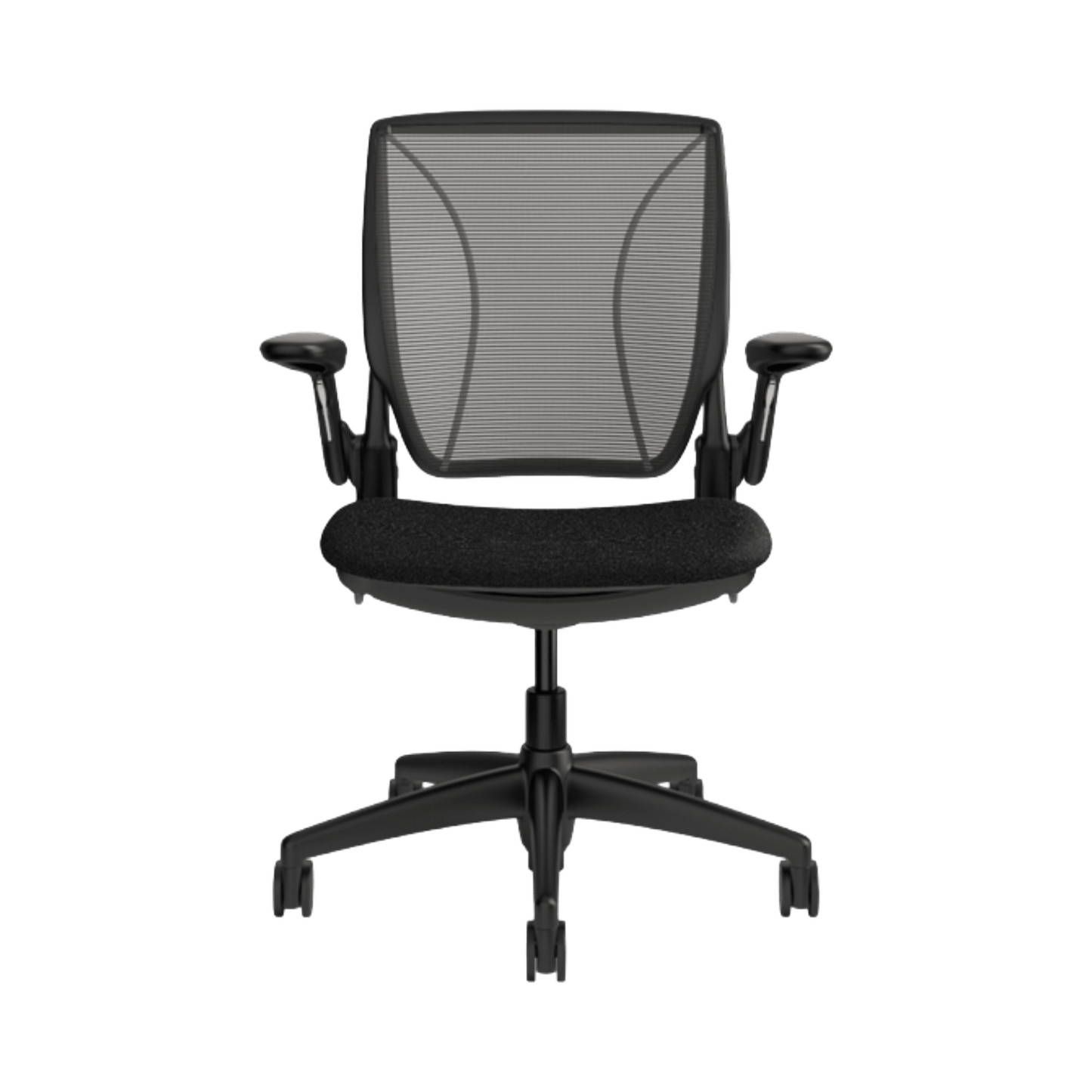 Humanscale World Mesh Back Fabric Seat Office Chair in Black Adjustable