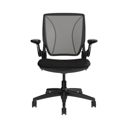 Humanscale World Mesh Back Fabric Seat Office Chair in Black Adjustable