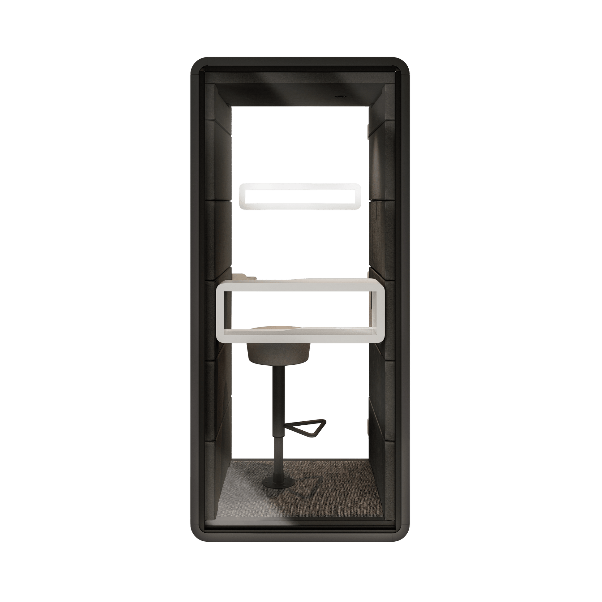 Hush Acoustic Phone Booth Grey (AGC) Black (TON)