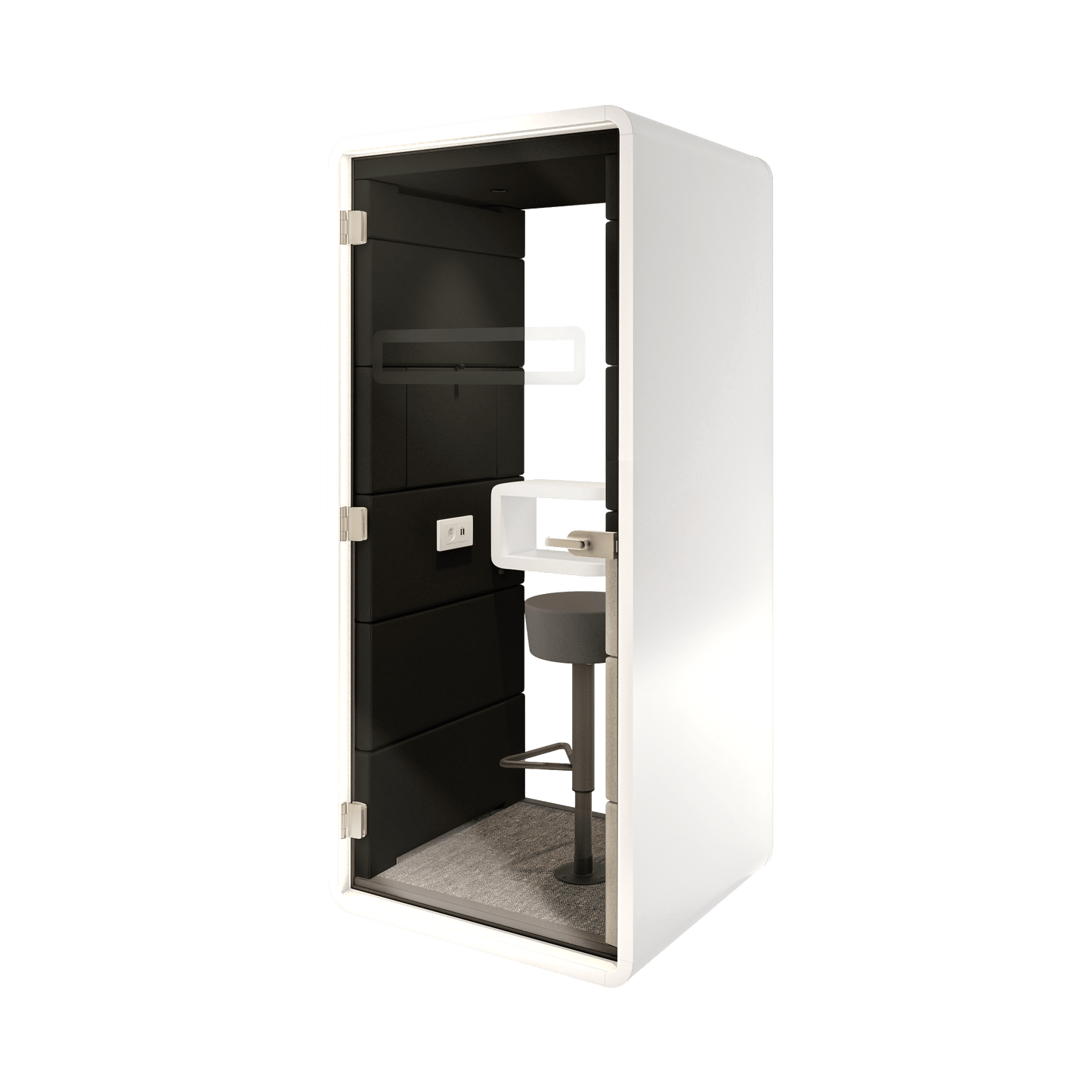 Hush Acoustic Phone Booth Grey (AGC) Black (TON)