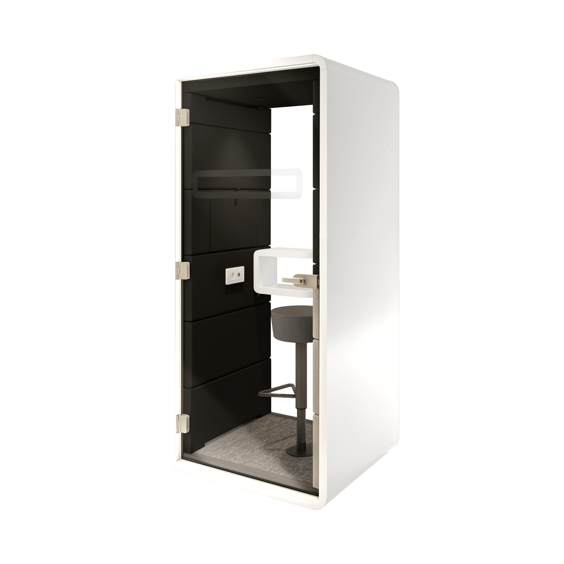 Hush Acoustic Phone Booth Grey (AGC) Black (TON)