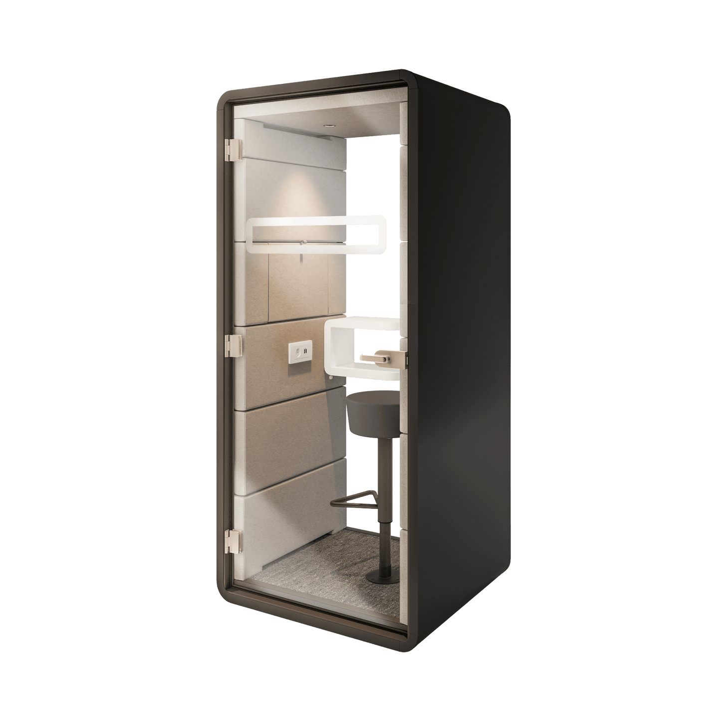 Hush Acoustic Phone Booth Grey (AGC) Black (TON)