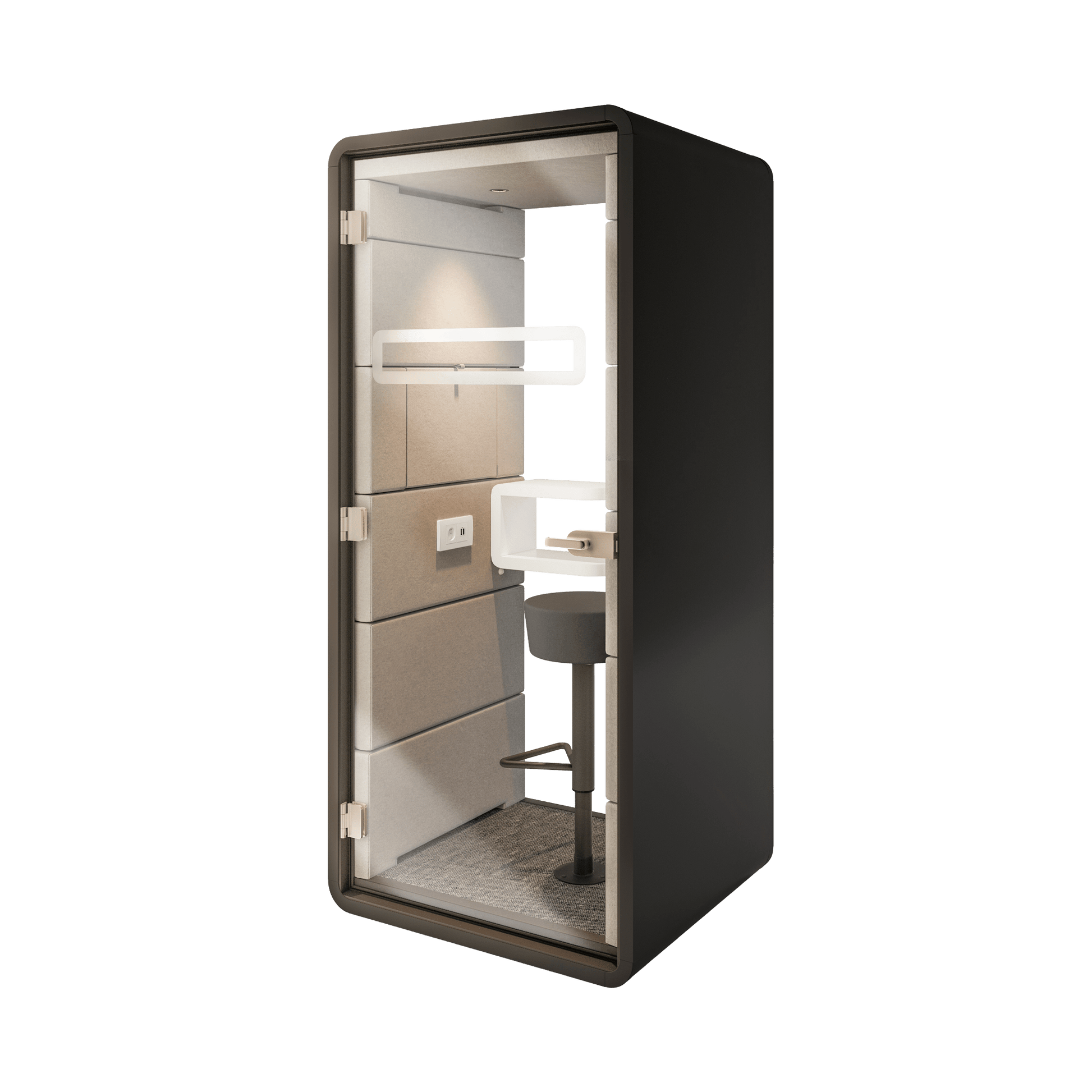 Hush Acoustic Phone Booth Grey (AGC) Black (TON)