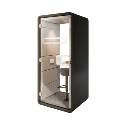 Hush Acoustic Phone Booth Grey (AGC) Black (TON)