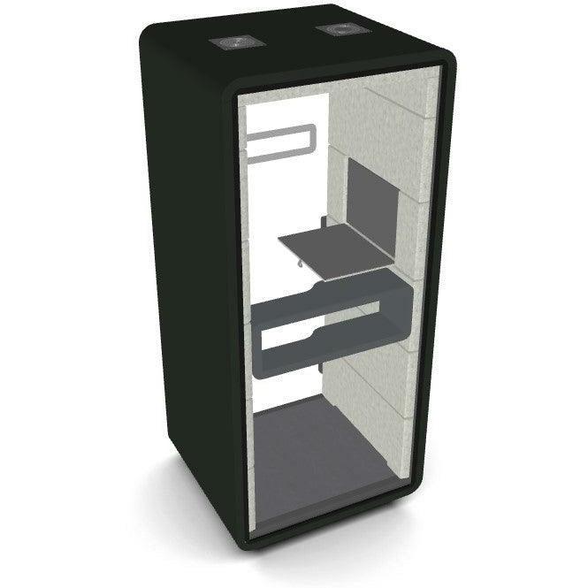 Hush Acoustic Phone Booth with Cosmos Grey Shelf - Office Furniture Company 