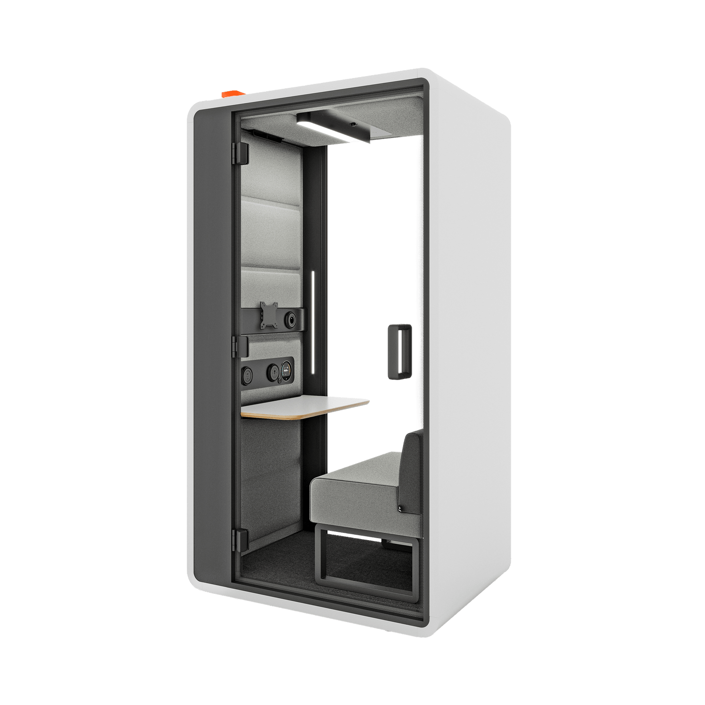 Hush Free Hybrid Work Pod - 1 Person White (ABB) Grey (60140)
