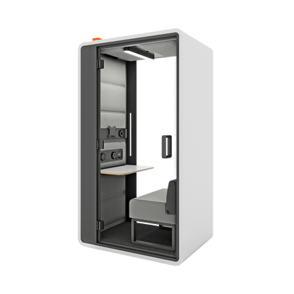 Hush Free Hybrid Work Pod - 1 Person White (ABB) Grey (60140)