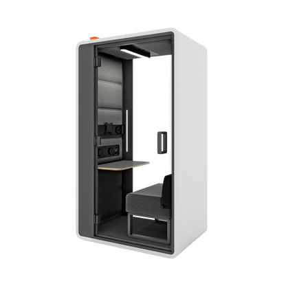 Hush Free Hybrid Work Pod - 1 Person White (ABB) Grey (60167)