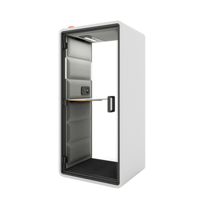 Hush Free Phone Booth - 1 Person Pod White (ABB) Grey (60140)