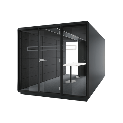 Hush Meet L 1 - 4 Persons Meeting Room Pod Grey (AGC) Black (TON)