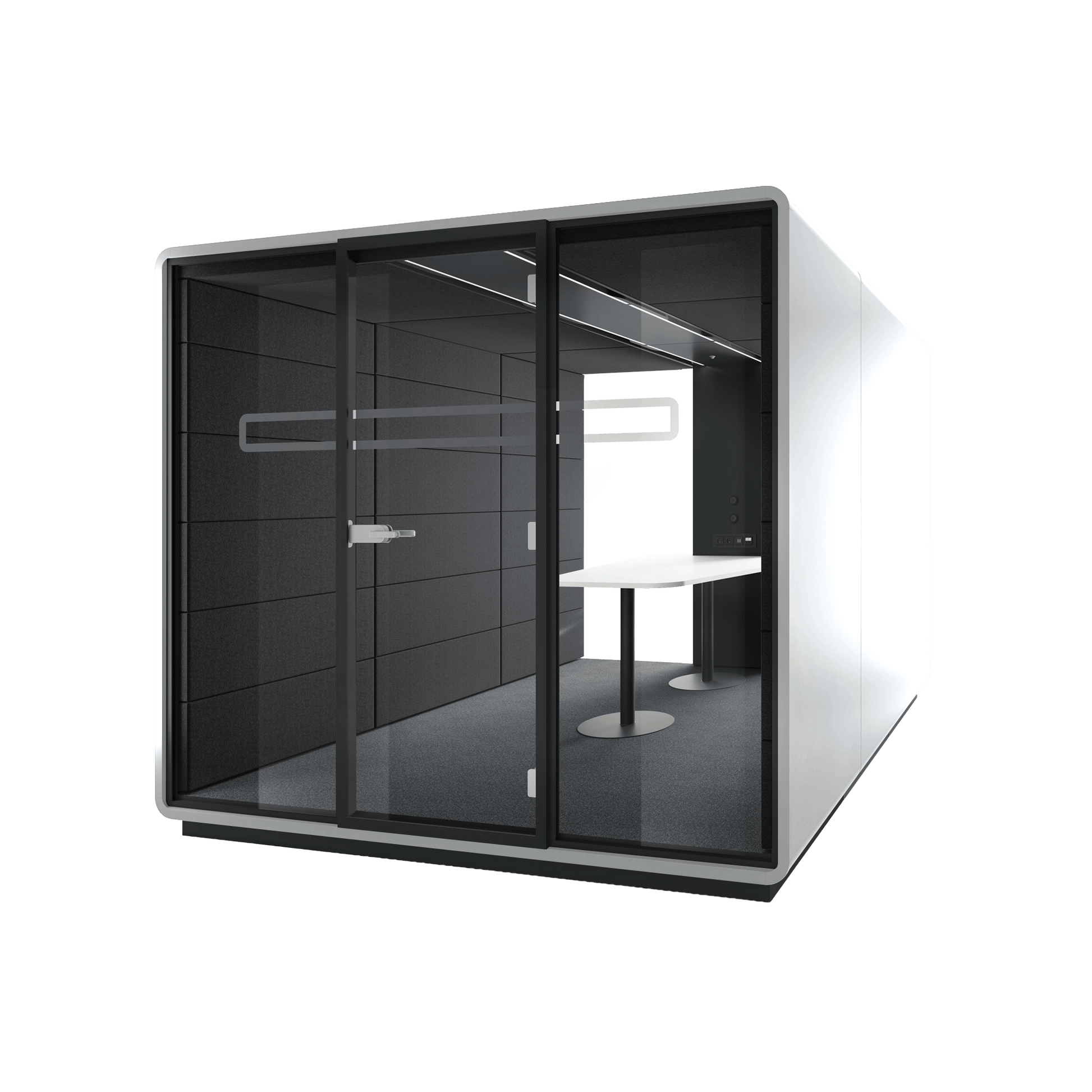 Hush Meet L 1 - 4 Persons Meeting Room Pod White (ABB) Black (TON)