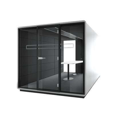 Hush Meet L 1 - 4 Persons Meeting Room Pod White (ABB) Black (TON)