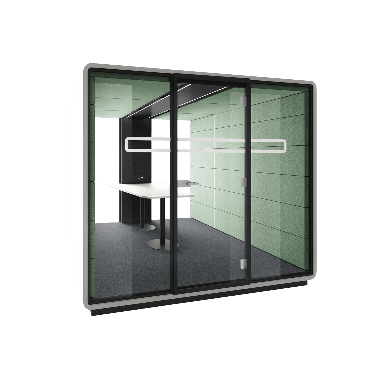 Hush Meet L 1 - 4 Persons Meeting Room Pod White (ABB) Grey (TPC)