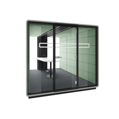 Hush Meet L 1 - 4 Persons Meeting Room Pod White (ABB) Grey (TPC)