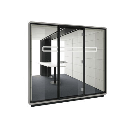 Hush Meet L 1 - 4 Persons Meeting Room Pod White (ABB) Grey (TPC)