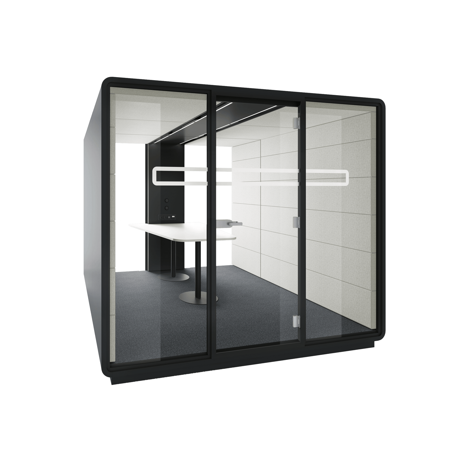 Hush Meet L 1 - 4 Persons Meeting Room Pod White (ABB) Grey (TPC)