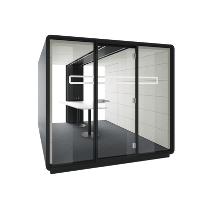 Hush Meet L 1 - 4 Persons Meeting Room Pod White (ABB) Grey (TPC)
