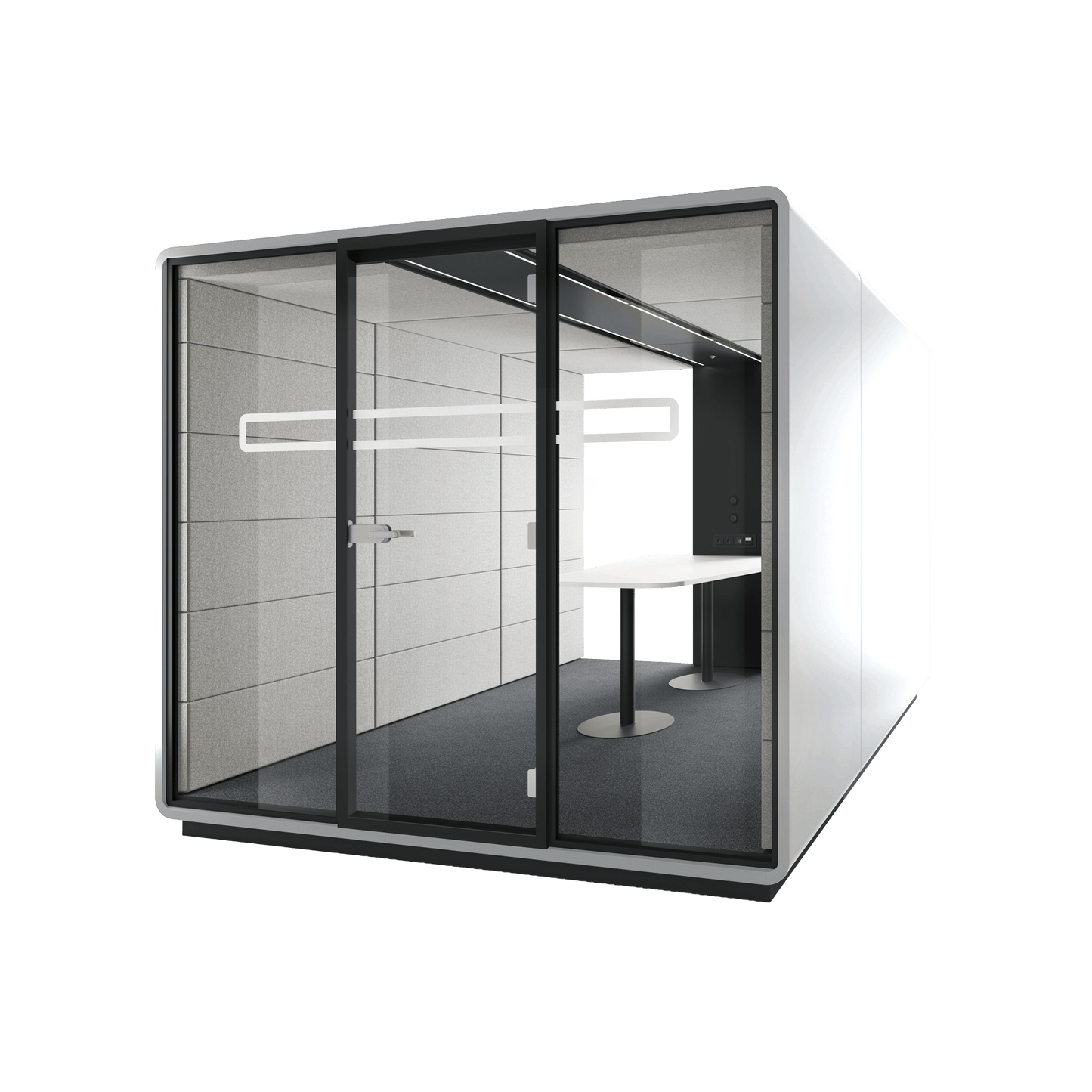 Hush Meet L 1 - 6 Persons Meeting Room Pod White (ABB) Grey (TPC)