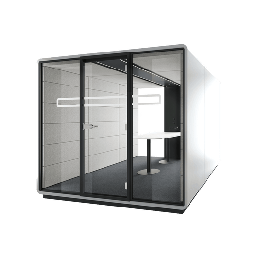 Hush Meet L 1 - 6 Persons Meeting Room Pod White (ABB) Grey (TPC)