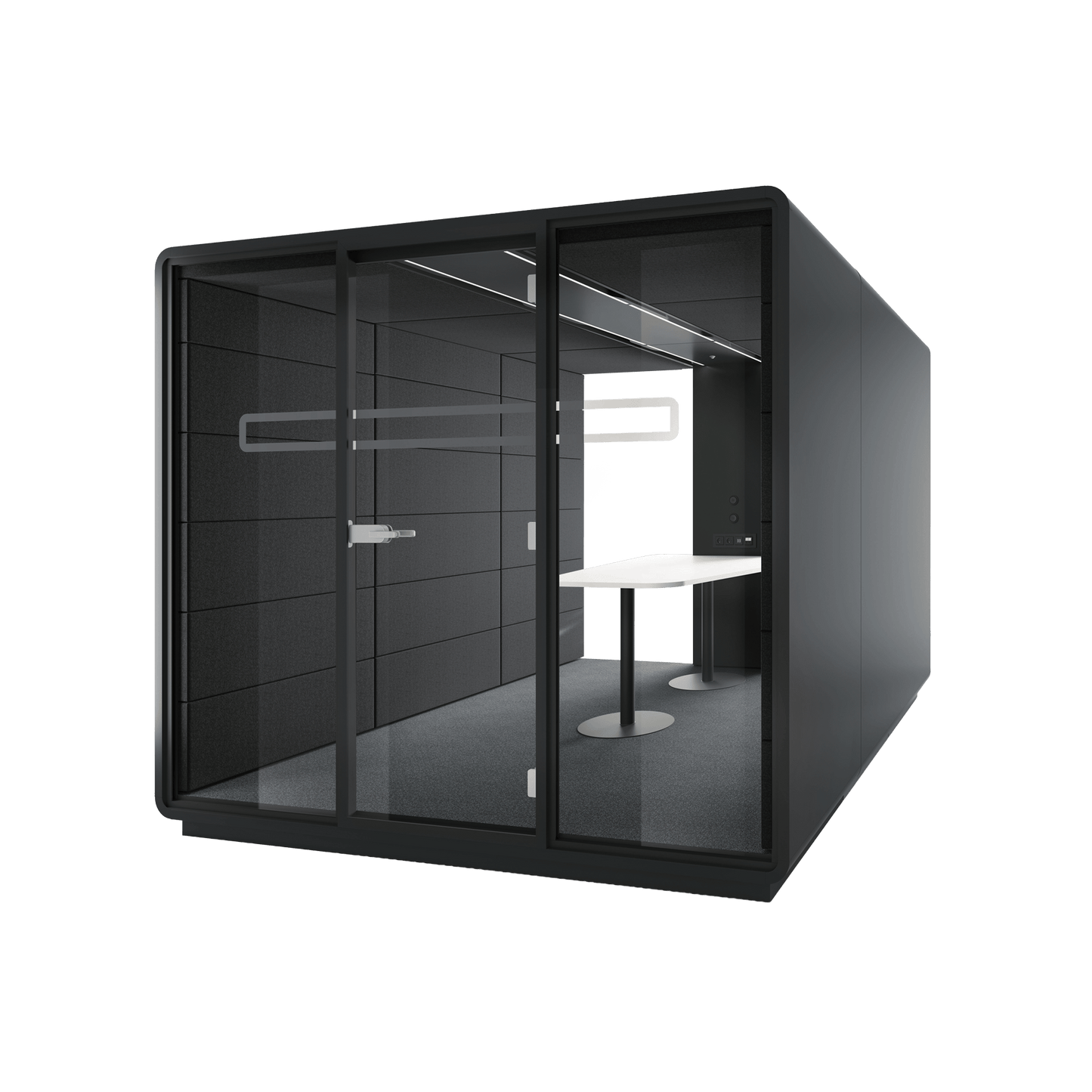 Hush Meet L 1 - 6 Persons Meeting Room Pod Grey (AGC) Black (TON)