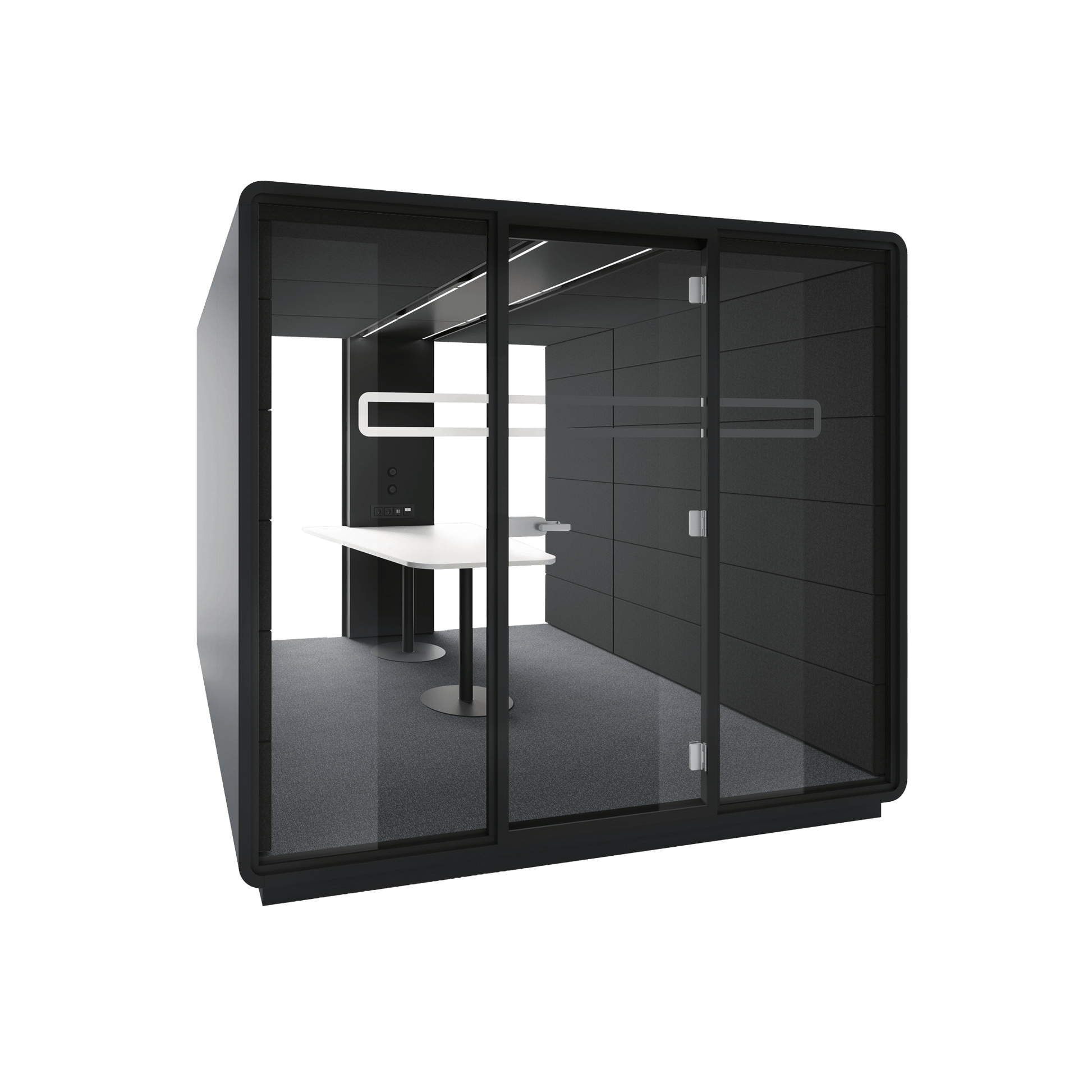 Hush Meet L 1 - 6 Persons Meeting Room Pod White (ABB) Black (TON)