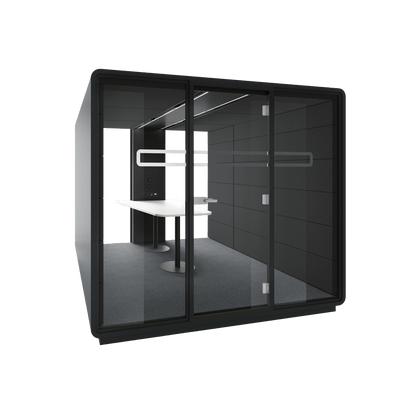 Hush Meet L 1 - 6 Persons Meeting Room Pod White (ABB) Black (TON)
