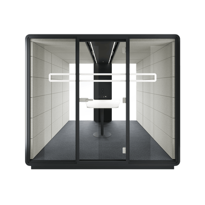 Hush Meet L 1 - 6 Persons Meeting Room Pod White (ABB) Black (TON)