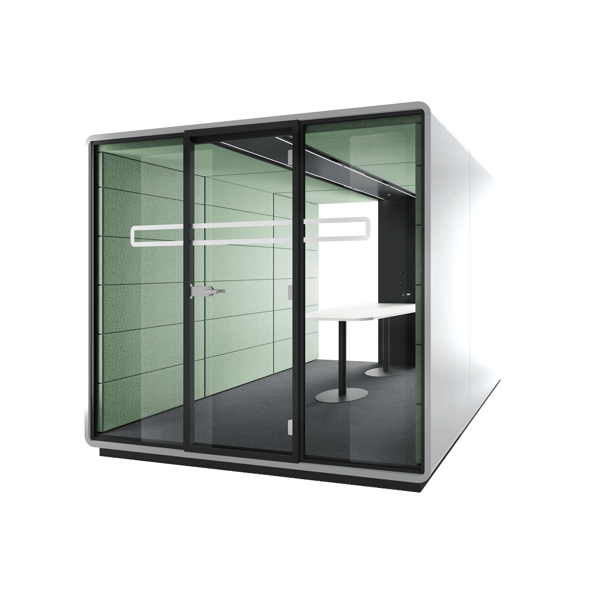 Hush Meet L 1 - 6 Persons Meeting Room Pod White (ABB) Black (TON)