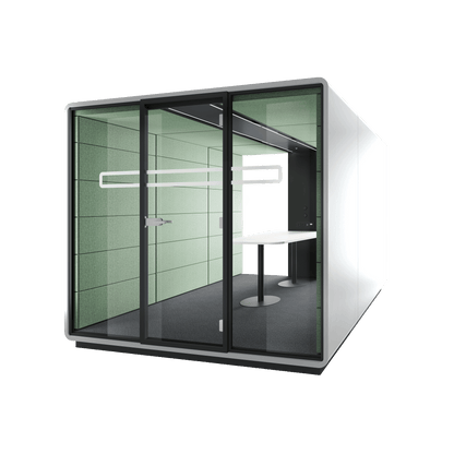 Hush Meet L 1 - 6 Persons Meeting Room Pod White (ABB) Black (TON)