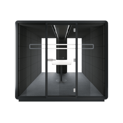 Hush Meet L 1 - 6 Persons Meeting Room Pod White (ABB) Black (TON)