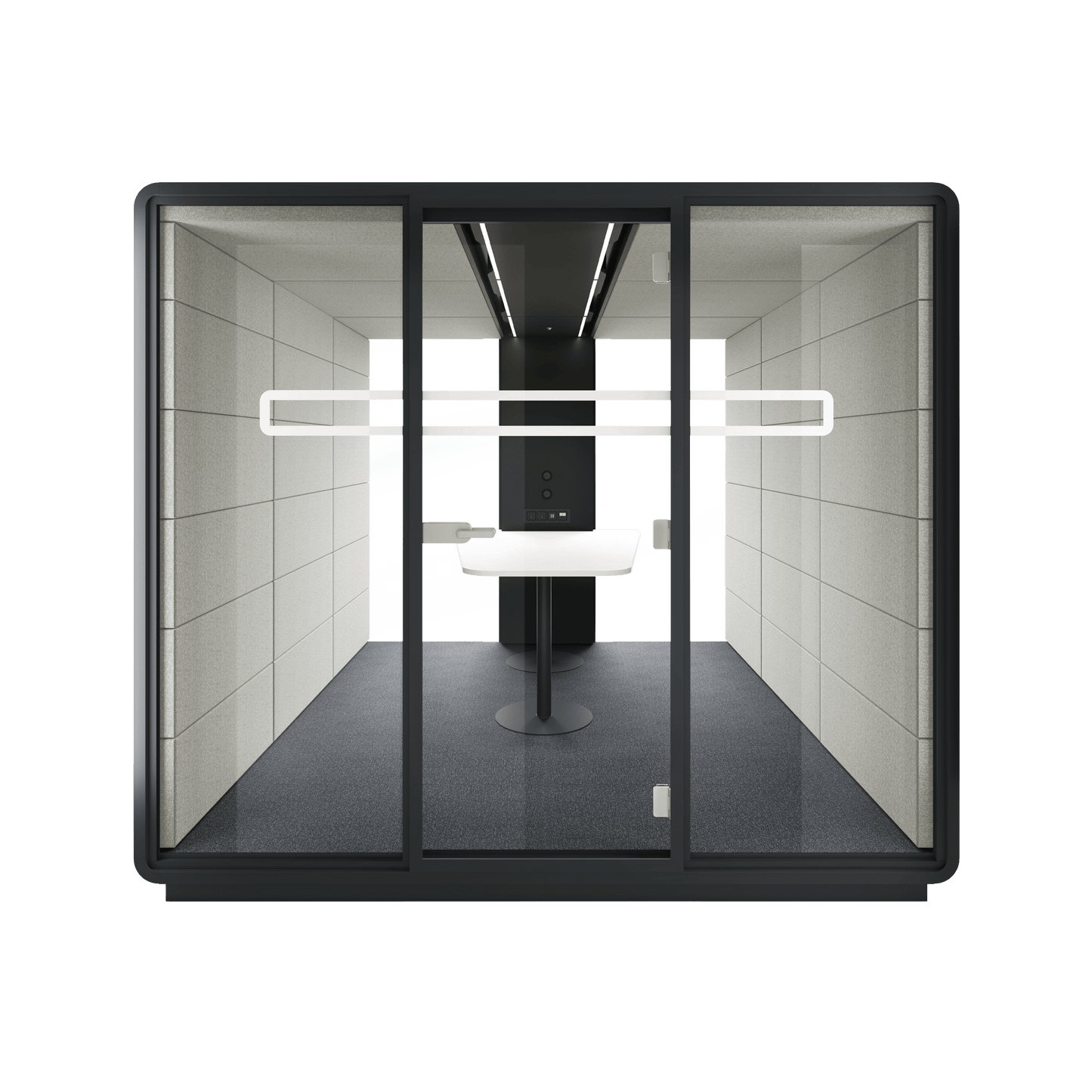 Hush Meet L 1 - 8 Persons Meeting Room Pod Grey (AGC) Black (TON)