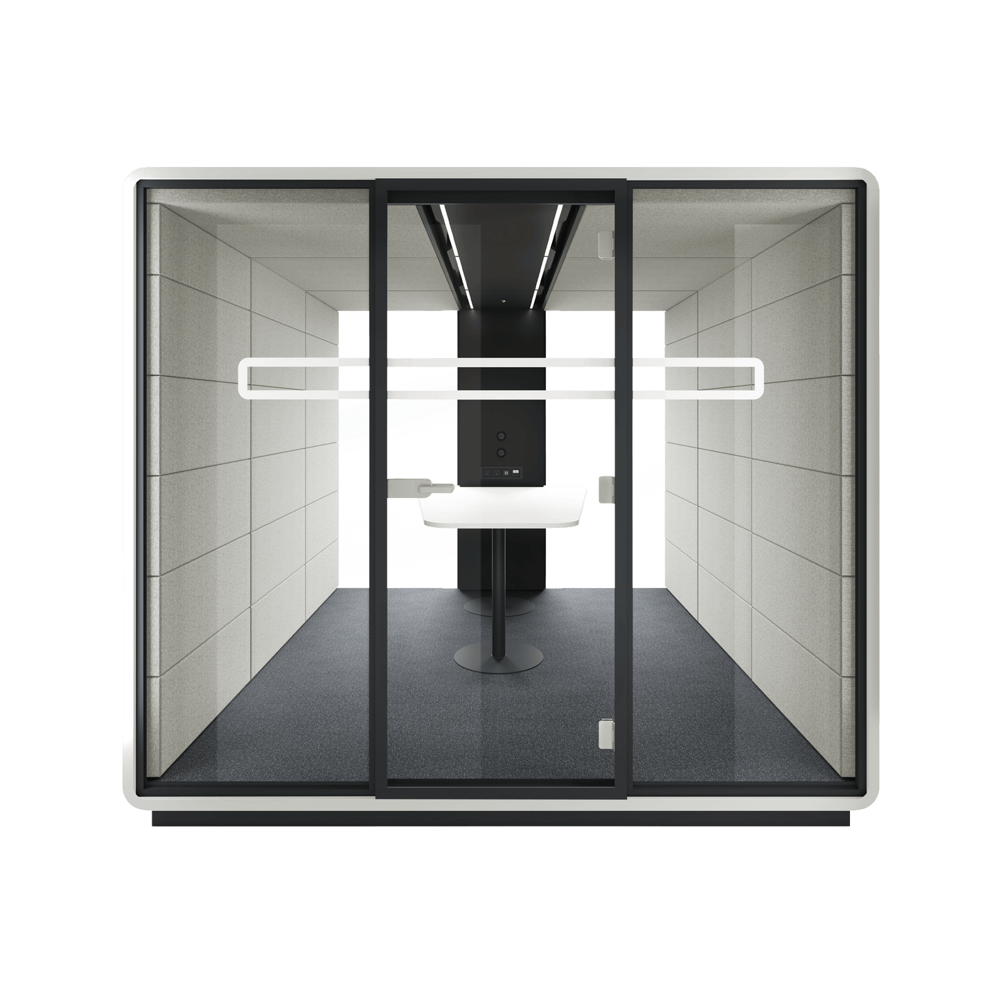 Hush Meet L 1 - 8 Persons Meeting Room Pod Grey (AGC) Black (TON)