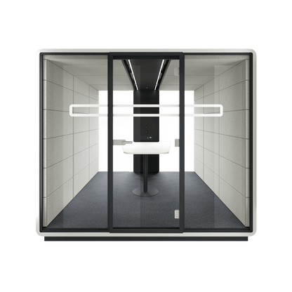 Hush Meet L 1 - 8 Persons Meeting Room Pod Grey (AGC) Black (TON)