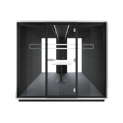 Hush Meet L 1 - 8 Persons Meeting Room Pod Grey (AGC) Black (TON)