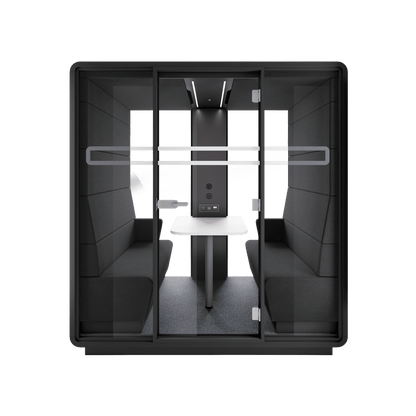 Hush Office Meet 4 Persons Pod White (ABB) Black (TON)