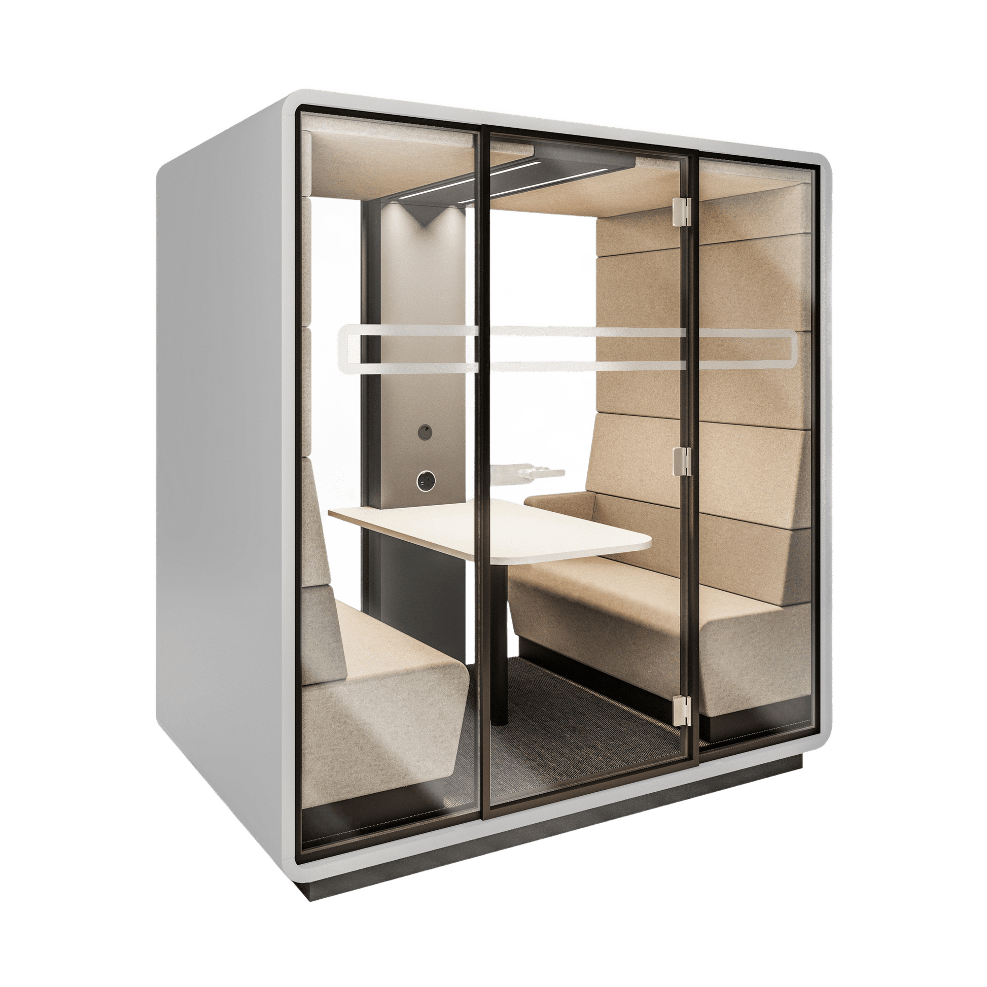 Hush Office Meet 4 Persons Pod White Outer Shell - Office Furniture Company